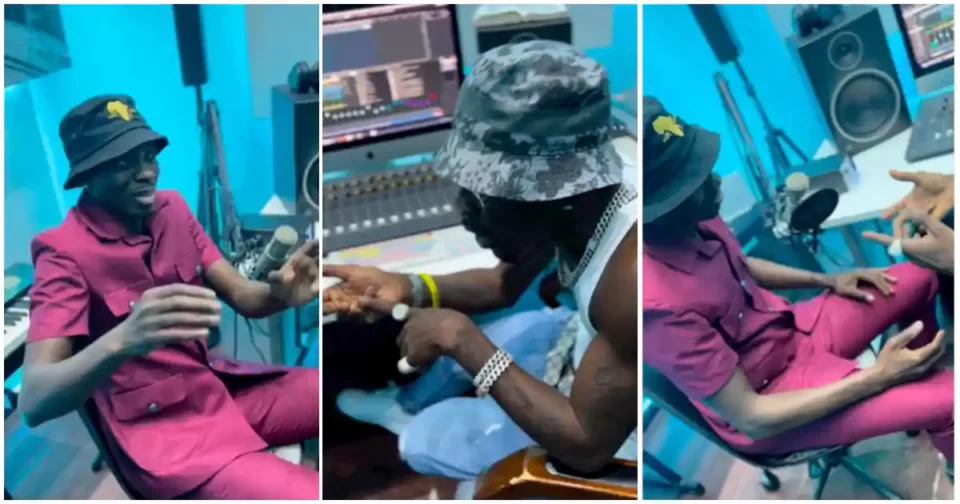 Eii😳Michael Blackson confess to Shatta wale in his Studio that he don't know these GH Artiste